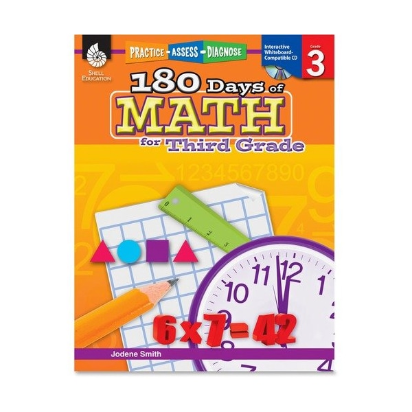 Shell Education Teacher Created Materials Teachers Aid Book, 180 Days of Math, GR 3 SHL50806 - main